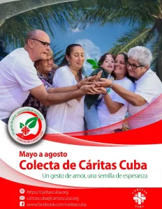 Cartel que identifica la Colecta de Cáritas Cuba en 2025