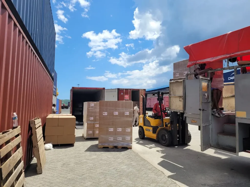 Concluye extraccion de cinco contenedores en el puerto de Santiago 1